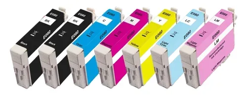 Peach E807 7 Druckerpatronen (2*bk, cy, cyph, ma, maph, ye) ersetzt Epson T0807, T0801, C13T08074011, C13T08014011 für z.B. Epson Stylus Photo PX 730 WD