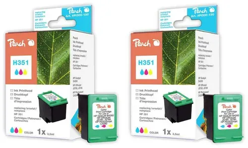 Peach HP 351 2 Druckköpfe 2*col ersetzt HP No. 351*2, CB337EE*2 für z.B. HP DeskJet D 4200, HP DeskJet D 4260, HP DeskJet D 4300, HP DeskJet D 4360
