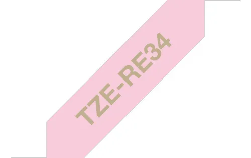 PTOUCH Band, laminiert gold/pink TZe-RE34 PT-DV600VP 12 mm