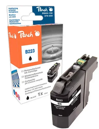 Peach B223 BK Druckerpatrone XL bk ersetzt Brother LC-223BK für z.B. Brother DCPJ 4120 DW, Brother MFCJ 5320 DW, Brother DCPJ 562 DW