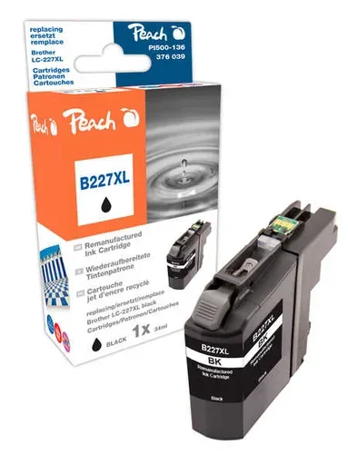 Peach B227 XLBK Druckerpatrone XL bk ersetzt Brother LC-227XLBK für z.B. Brother DCPJ 4120 DW, Brother MFCJ 4420 DW, Brother MFCJ 4425 DW