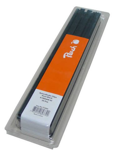 Peach Plastik Klemmschienen, 8mm, schwarz, 25 Stk., R-PBS408-02