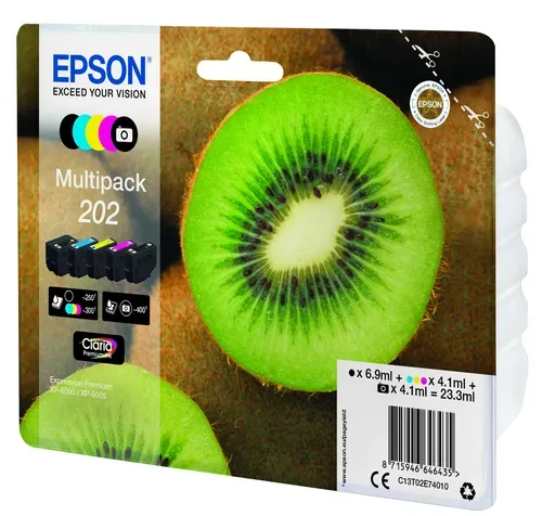 Epson E2E7 Druckerpatronen bk - Epson T02E7, No. 202, C13T02E74010 für z.B. Epson Expression Premium XP -6000, Epson Expression Premium XP -6005