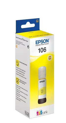 Epson E106y Druckerpatronen yellow - Epson No. 106 y, C13T00R440 für z.B. Epson EcoTank ET -7700, Epson EcoTank ET -7750, Epson EcoTank L 7160
