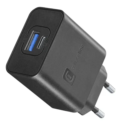 Cellularline SuperFast Charger Sam 25W Dual Super Fast Charger – USB C Kabel/Adapter/Ladegerät