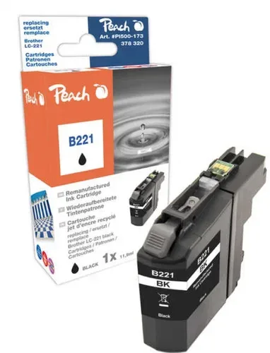 Peach B221 BK Druckerpatrone bk ersetzt Brother LC-221BK für z.B. Brother DCPJ 562 DW, Brother MFCJ 880 DW, Brother MFCJ 480 DW, Brother MFCJ 1100