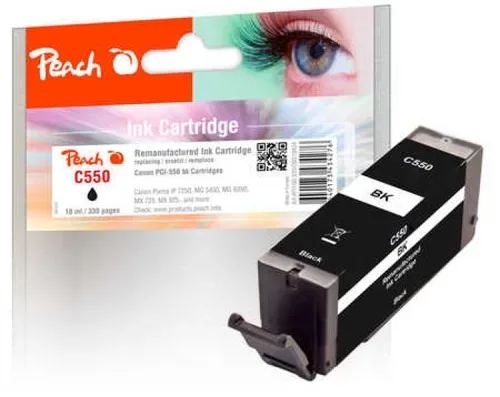 Peach C550 PGBK Druckerpatrone bk ersetzt Canon PGI-550PGBK, 6496B001 für z.B. Canon Pixma IP 7200, Canon Pixma MX 925, Canon Pixma IP 7250