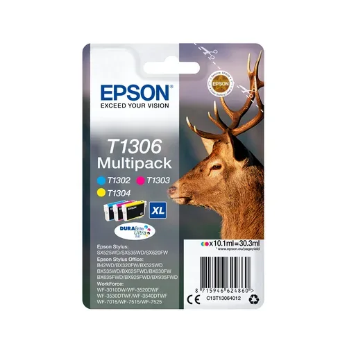 EPSON Multipack Tinte XL CMY T130640 Stylus SX525WD 3x10.1ml