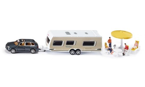 Siku Logistikfahrzeug PKW mit Wohnwagen