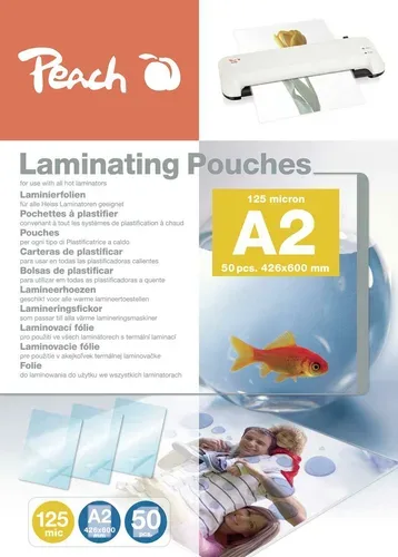 Peach 500 x A2 Laminierfolien, 125 mic, glänzend