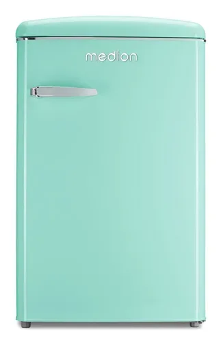 MEDION LIFE Retro Kühlschrank mit Gefrierfach MD37790 Minty Green, 108 L Gesamtnutzinhalt, 37 dB, höhenverstellbare Füße, Energieeffiziensklasse D