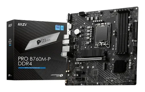 MSI - MB  PRO B760M P DDR4 (B760,S1700,mATX,Intel), Schwarz