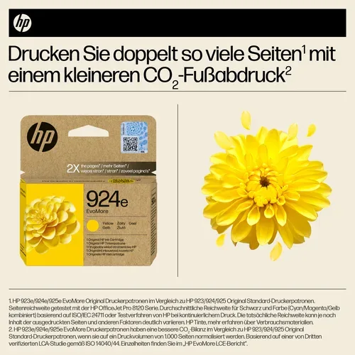 HP H924ey Druckerpatronen XL y - HP No. 924e y, 4K0U9NE für z.B. HP OfficeJet Pro 8120 e, HP OfficeJet Pro 8120, HP OfficeJet Pro 8122 e
