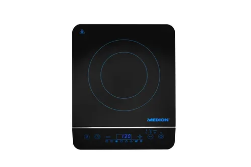 MEDION LIFE Induktionskochplatte MD 17595, 2000 Watt Induktionsleistung, 8 Automatikprogramme, automatische Topferkennung
