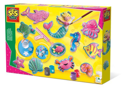 SES Creative ® Gipsgießset Meerestiere - bunt