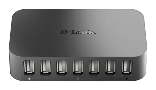 D-Link DUB-H7/E USB-Hub 7 Port USB-A USB 2.0 480 MBit/s mit Schnellladeport Schwarz DUB-H7/E