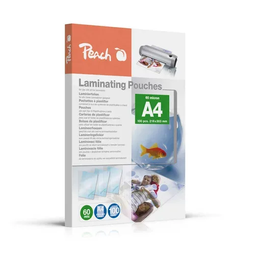 Peach 100 x A4 Laminierfolien, 60 mic, glänzend