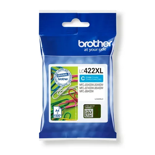 Brother B422XLC Druckerpatronen XL c - Brother LC-422XLC für z.B. Brother MFCJ 5740 DW, Brother MFCJ 6940 DW, Brother MFCJ 5345 DW