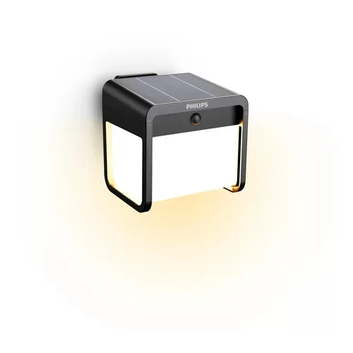 Solarlampe Philips Schwarz Kunststoff 13.2 cm 13.2 cm - LED - Lichtfarbe: Warmweiss - Solarlampe- LED Energiesparlampe