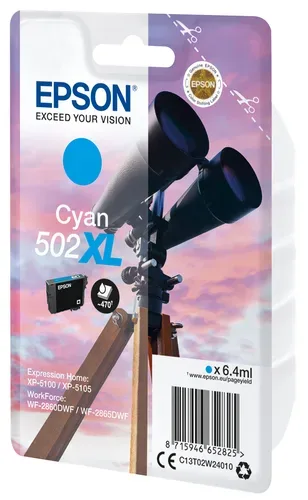 Epson E502XLC Druckerpatronen XL cy - Epson No. 502XLC, C13T02W24010 für z.B. Epson Expression Home XP -5100, Epson Expression Home XP -5105