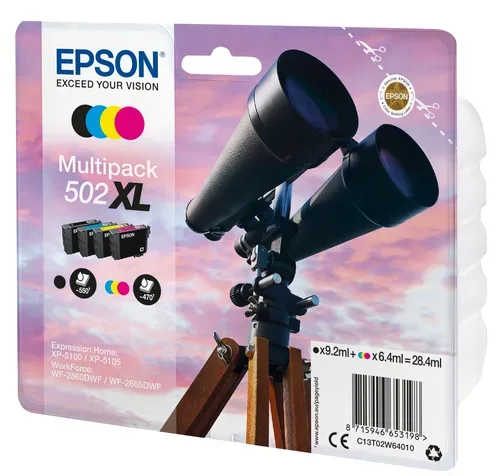 Epson E502XL Druckerpatronen XL bk - Epson No. 502XL, C13T02W64010 für z.B. Epson Expression Home XP -5100, Epson Expression Home XP -5105