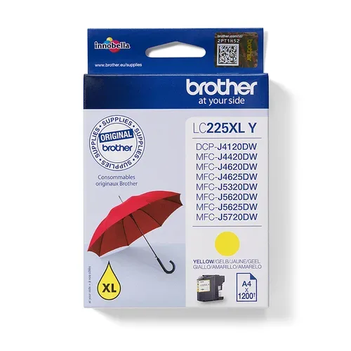Brother B225XLY Druckerpatronen XL ye - Brother LC-225XLY für z.B. Brother DCPJ 4120 DW, Brother MFCJ 5320 DW, Brother MFCJ 5620 DW