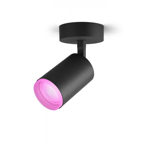 Philips Hue White & Col, Amb, Fugato Spot 1 flg, schwarz 350lm Leuchtmittel – Deckenlampe/Wandlampe