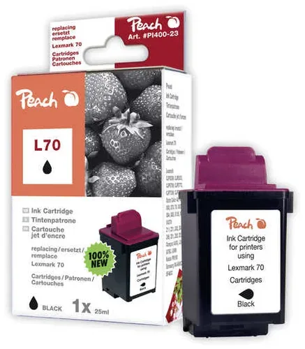 Peach L70 BK Druckkopf bk ersetzt Samsung, Lexmark, Kodak, Compaq, Brother No. 70BK, 12A1970, 12AX970E für z.B. Brother MFC -7050 C, Compaq 1400 P