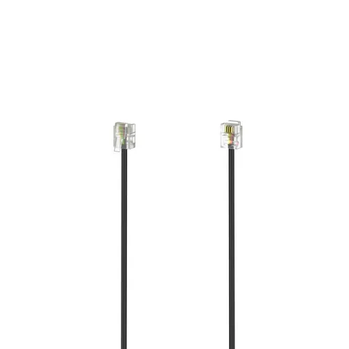 Hama Telefon (analog) Anschlusskabel [1x RJ11-Stecker 6p4c - 1x RJ11-Stecker 6p4c] 3 m Schwarz