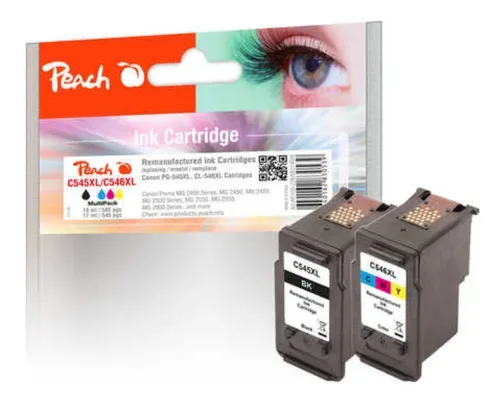 Peach C545 XL 2 Druckköpfe XL (bk, col) ersetzt Canon PG-545XL, CL-546XL, 8286B001, 8288B001 für z.B. Canon Pixma TS 3350, Canon Pixma MG 3051