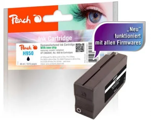 Peach HP 950 bk Druckerpatrone bk ersetzt HP No. 950 bk, CN049A für z.B. HP OfficeJet Pro 8600 Plus e-All-in-One, HP OfficeJet Pro 8100 ePrinter