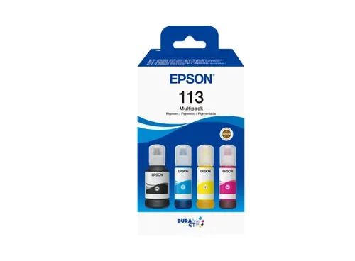 Epson E113 Druckerpatronen (bk, c, m, y) - Epson No. 113, C13T06B640 für z.B. Epson EcoTank ET -16150, Epson EcoTank ET -16600