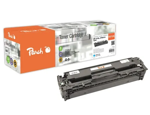 Peach HP 312 AC Toner cy ersetzt HP No. 312A C, CF381A für z.B. HP Color LaserJet Pro MFP M 476 dn, HP Color LaserJet Pro MFP M 476 dw
