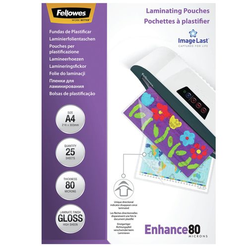 Fellowes 5396205 Laminating Pouches A4 25Pcs -
