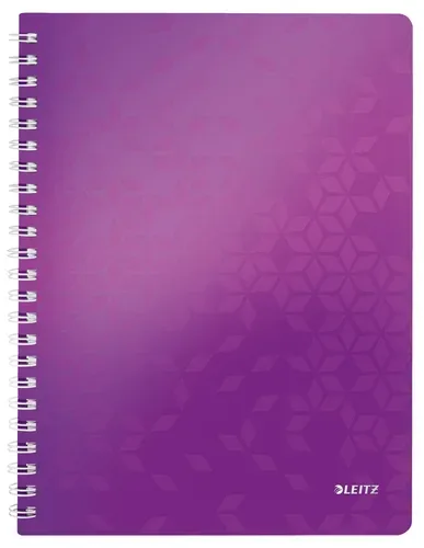 LEITZ Spiralbuch WOW PP A4 46380062 violett 80 Blatt