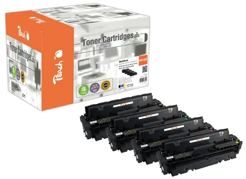 Peach HP 410 X 4 Toner XL (bk, c/m/y) ersetzt HP No. 410X, CF410X, CF411X, CF412X, CF413X für z.B. HP Color LaserJet Pro MFP M 477 fnw