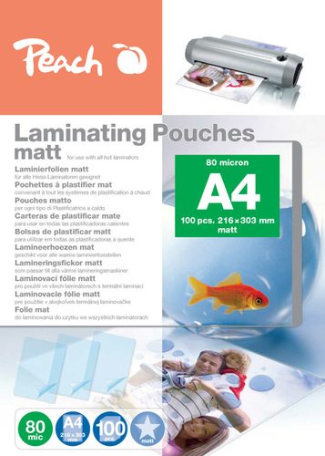 Peach Laminierfolien A4, 80 mic, matt, S-PP580-22, 100 Stk.