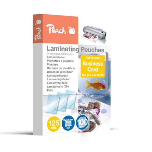 Peach 100 x BusinessCard Laminierfolien, 125mic, glänzend