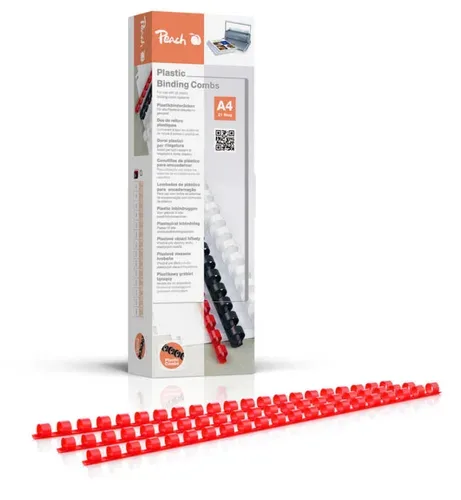 Peach Binderücken 8mm, für 45 Blatt A4, rot, 100 Stück