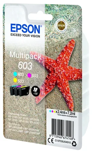 Epson E603 Druckerpatronen (c, m, y) - Epson No. 603, C13T03U54010 für z.B. Epson Expression Home XP -2100, Epson Expression Home XP -2105