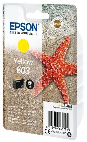 Epson E603Y Druckerpatronen y - Epson No. 603Y, C13T03U44010 für z.B. Epson Expression Home XP -2100, Epson Expression Home XP -2105