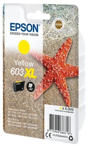 Epson E603XLY Druckerpatronen XL y - Epson No. 603XLY, C13T03A44010 für z.B. Epson Expression Home XP -2100, Epson Expression Home XP -2105
