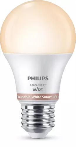 Leuchtmittel WiZ Kunststoff E27 4.7 W - Farbe: Weiss - LED - Lichtfarbe: Extra warmweiss - Helles Neutralweiss - Leuchtmittel- LED Leuchtmittel