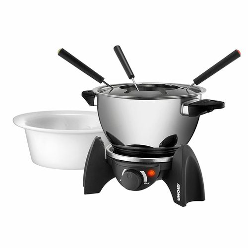 Unold 48615 Fondue 500 W mit manueller Temperatureinstellung Schwarz/Silber