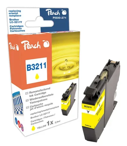 Peach B3211 Y Druckerpatrone ye ersetzt Brother LC-3211Y für z.B. Brother DCPJ 774 DW, Brother DCPJ 572 DW, Brother DCPJ 770, Brother DCPJ 772 DW