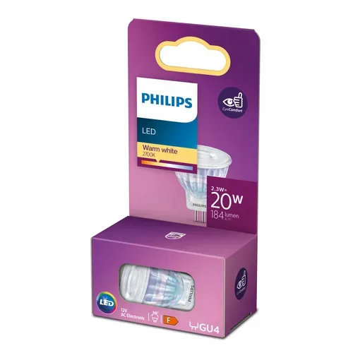 Philips LED 77405900 LED EEK F (A - G) GU4 Reflektor 2.3 W = 20 W Warmweiß (Ø x L) 3.55 cm x 3.95 cm 1 St.