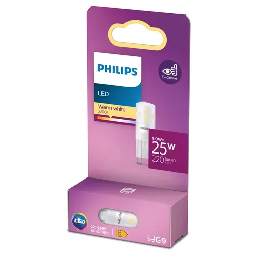 Philips LED 929003790501 LED EEK E (A - G) G9 Spezialform 2 W = 25 W Warmweiß (Ø x L) 14 mm x 43 mm 1 St.