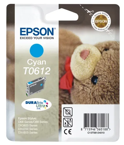 Epson E612C Druckerpatronen cy - Epson T0612C, C13T06124010 für z.B. Epson Stylus D 68, Epson Stylus D 68 PE, Epson Stylus D 88