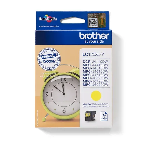 Brother B125XLY Druckerpatronen XL ye - Brother LC-125XLY für z.B. Brother MFCJ 6720 DW, Brother MFCJ 6520 DW, Brother MFCJ 4410 DW