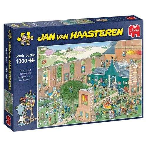 Jumbo -  20022 Jan Van Haasteren-Der Kunstmarkt-1000 Teile Puzzlespiel, Mehrfarben